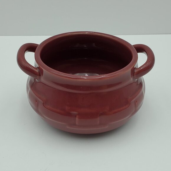 Longaberger Paprika Individual Small Soup Tureen Handled Soup Chili Chowder Bowl - Picture 1 of 5